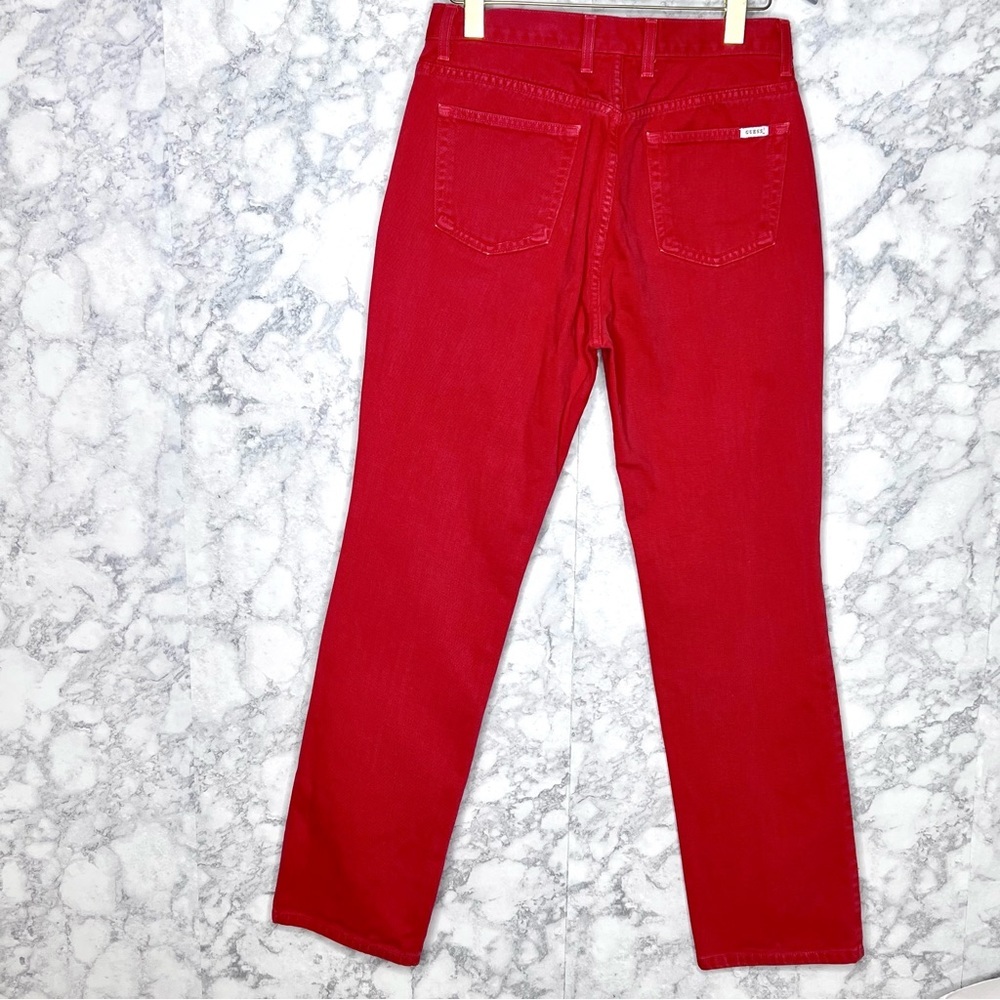 Guess 90s Red High Rise Canvas Jeans Made In USA Women’s 32 - Picture 4 of 13